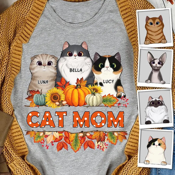 Autumn Cat Mom Personalized T-shirt TS-NB1815