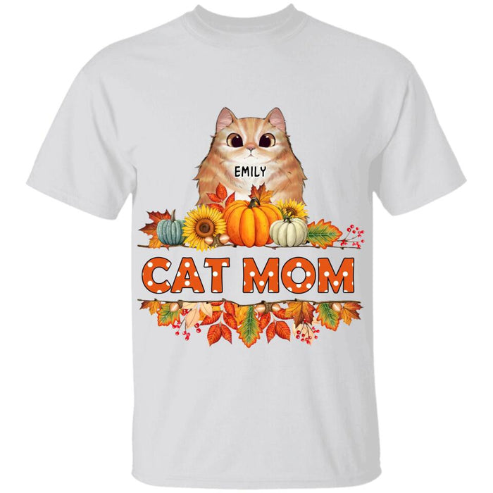 Autumn Cat Mom Personalized T-shirt TS-NB1815