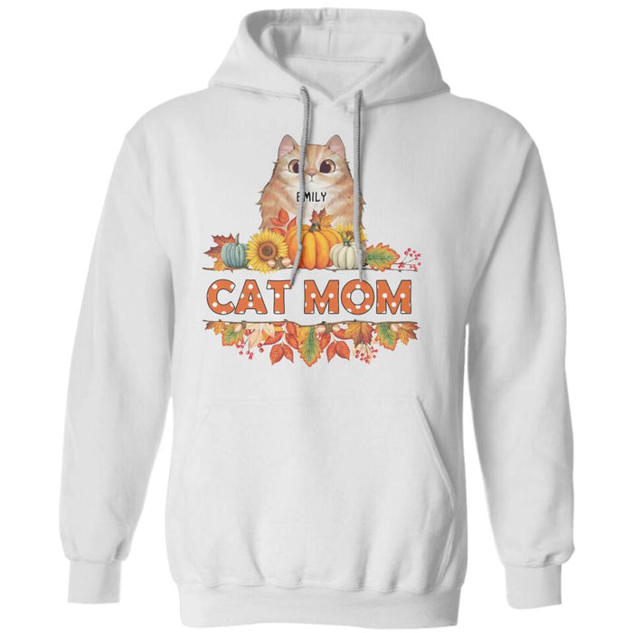 Autumn Cat Mom Personalized T-shirt TS-NB1815