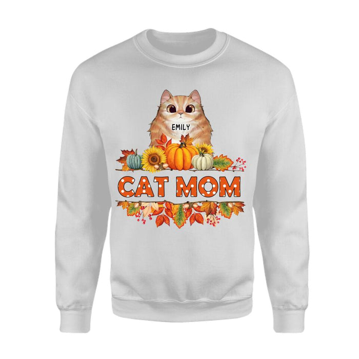 Autumn Cat Mom Personalized T-shirt TS-NB1815