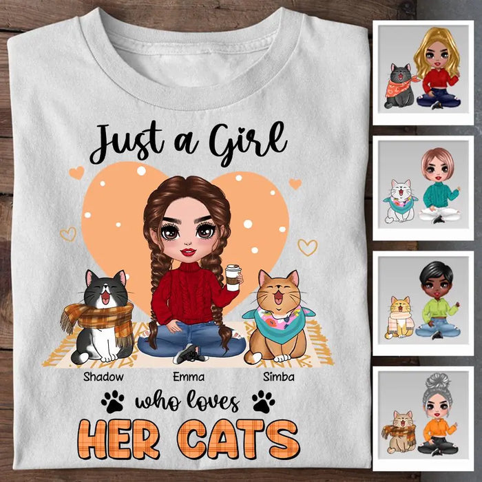 Just A Girl Who Loves Her Cats Personalized T-Shirt TS-TT1884