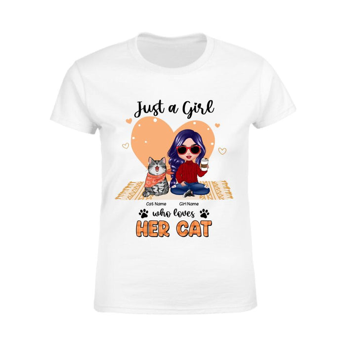 Just A Girl Who Loves Her Cats Personalized T-Shirt TS-TT1884