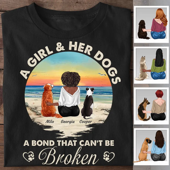 A Girl & Her Dog A Bond That Can't Be Broken Personalized T-shirt TS-NB2554