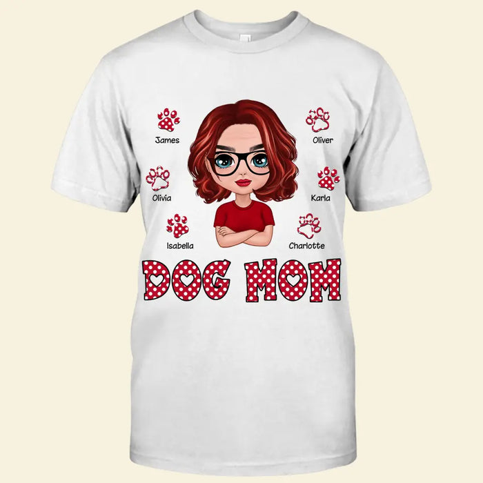 Polka Dot Pattern Doll Dog Mom Personalized T-shirt TS-NB2812