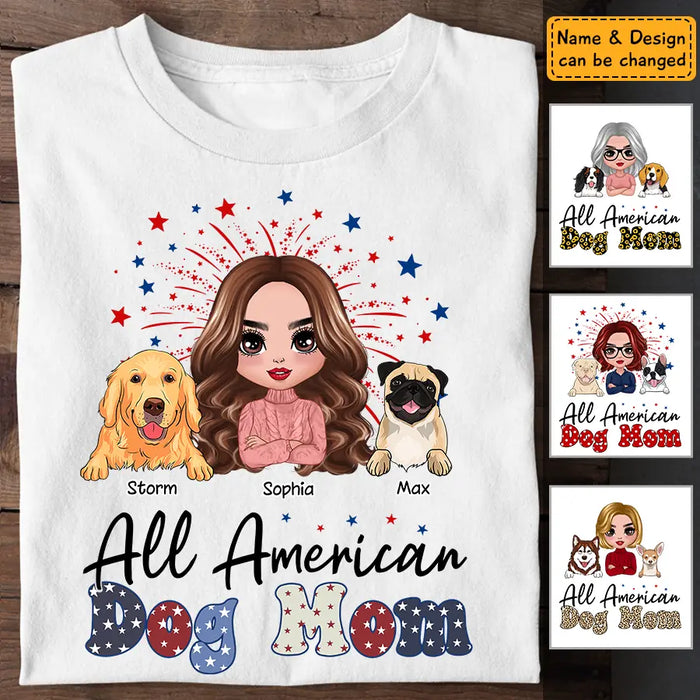 All American Dog Mom - Personalized T-Shirt TS-TT3207