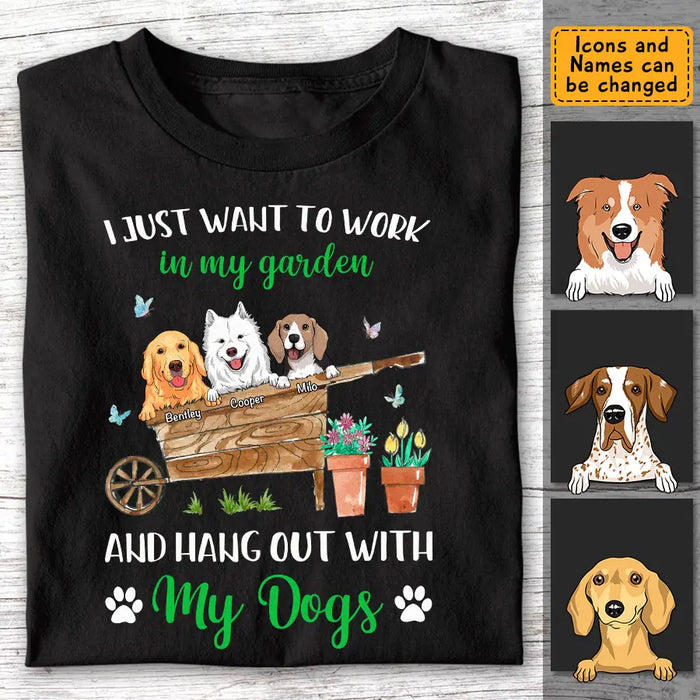 Work In My Garden & Hang Out With My Dog - Personalized T-Shirt - Dog Lovers TS-TT3430