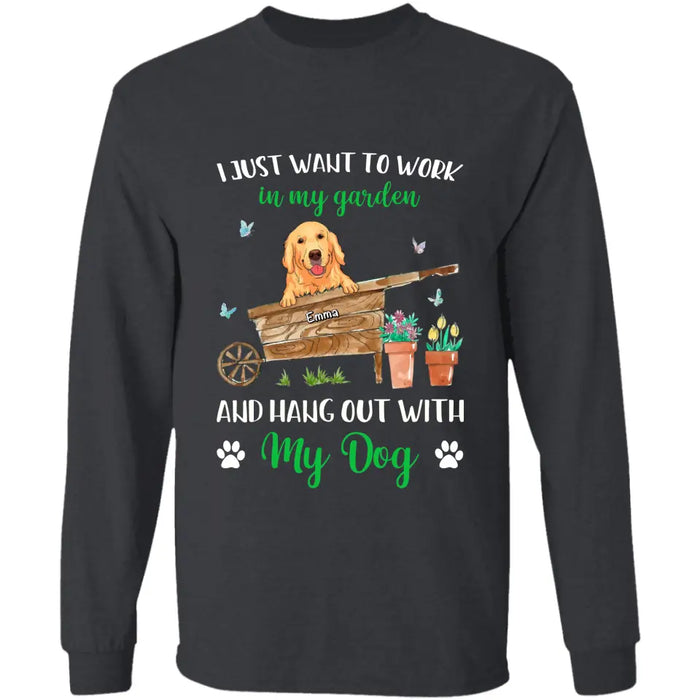 Work In My Garden & Hang Out With My Dog - Personalized T-Shirt - Dog Lovers TS-TT3430