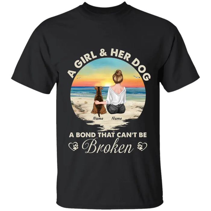 A Girl & Her Dog A Bond That Can't Be Broken Personalized T-shirt TS-NB2554