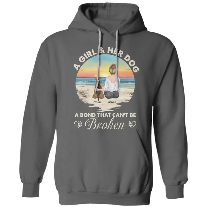 A Girl & Her Dog A Bond That Can't Be Broken Personalized T-shirt TS-NB2554