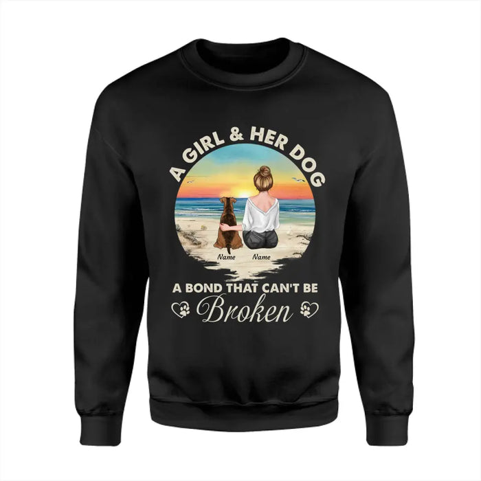 A Girl & Her Dog A Bond That Can't Be Broken Personalized T-shirt TS-NB2554