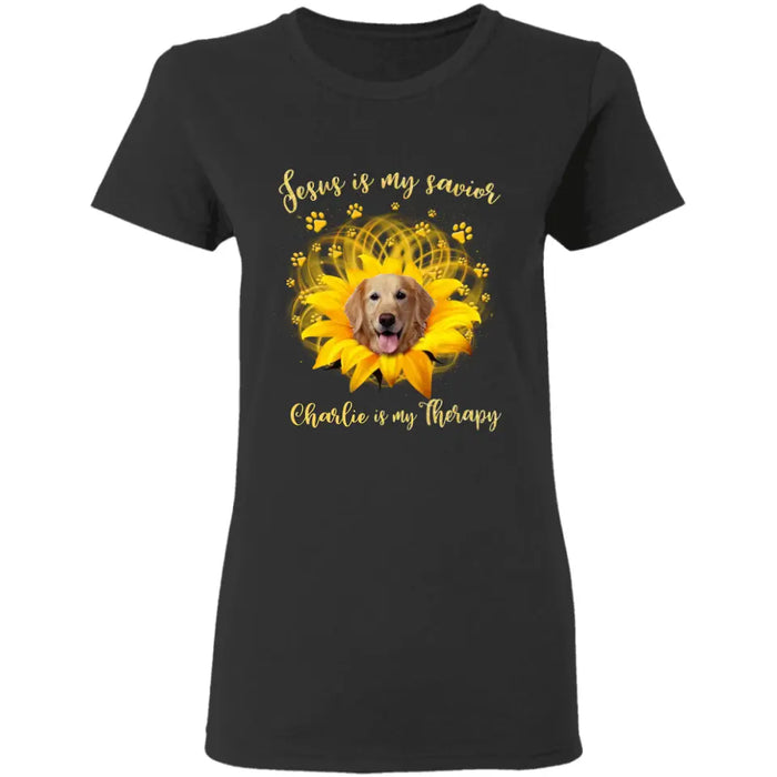 Jesus Is My Savior, Dog Is My Therapy - Personalized T-Shirt - Dog Lovers TS-TT3470