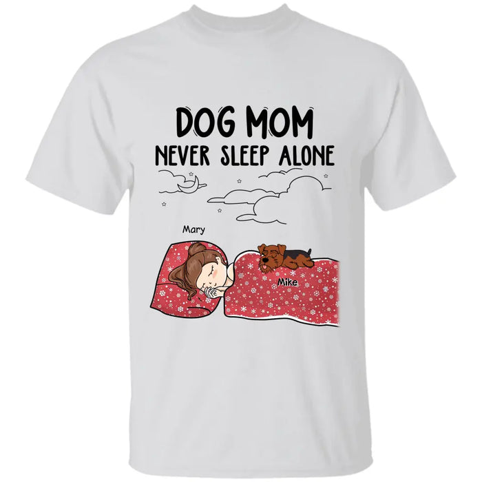 Dog Mom Never Sleep Alone - Personalized T-Shirt - Gift For Dog Lovers TS-TT3313