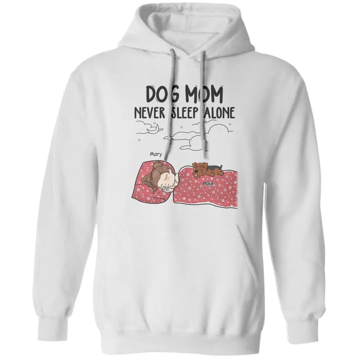 Dog Mom Never Sleep Alone - Personalized T-Shirt - Gift For Dog Lovers TS-TT3313