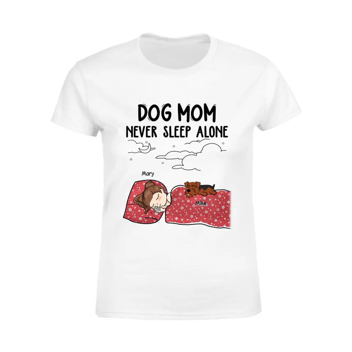 Dog Mom Never Sleep Alone - Personalized T-Shirt - Gift For Dog Lovers TS-TT3313