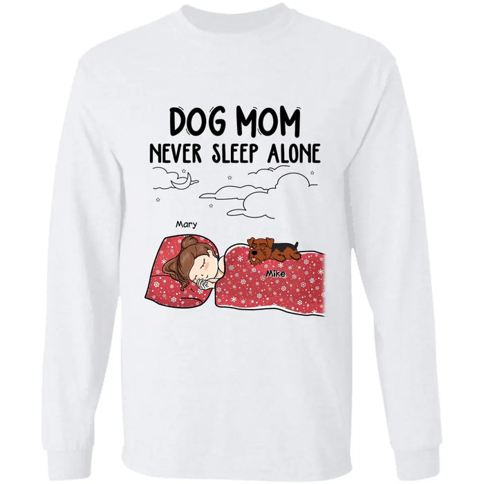 Dog Mom Never Sleep Alone - Personalized T-Shirt - Gift For Dog Lovers TS-TT3313