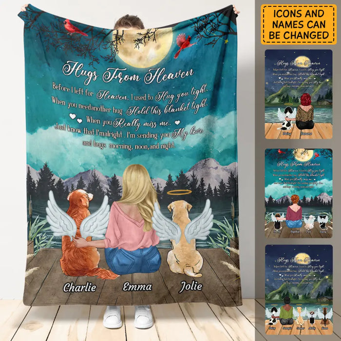 Hugs From Heaven - Personalized Blanket - Gift For Dog Lovers B-TT3406