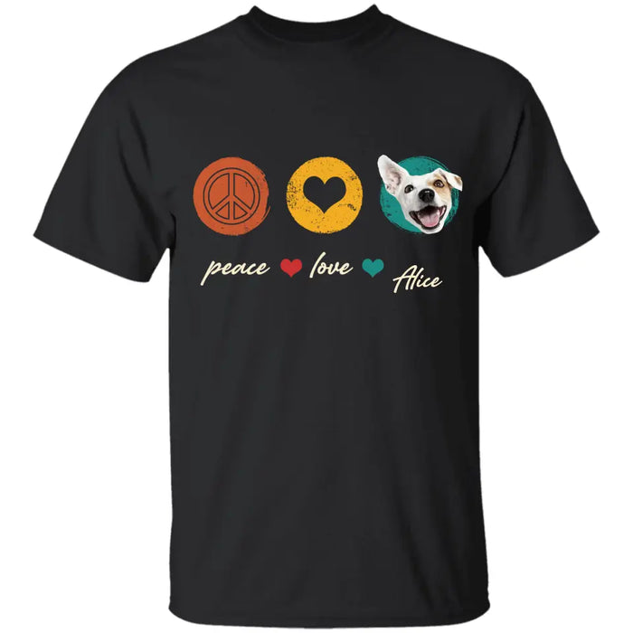 Vintage Peace Love Dog - Personalized T-Shirt TS - PT3479