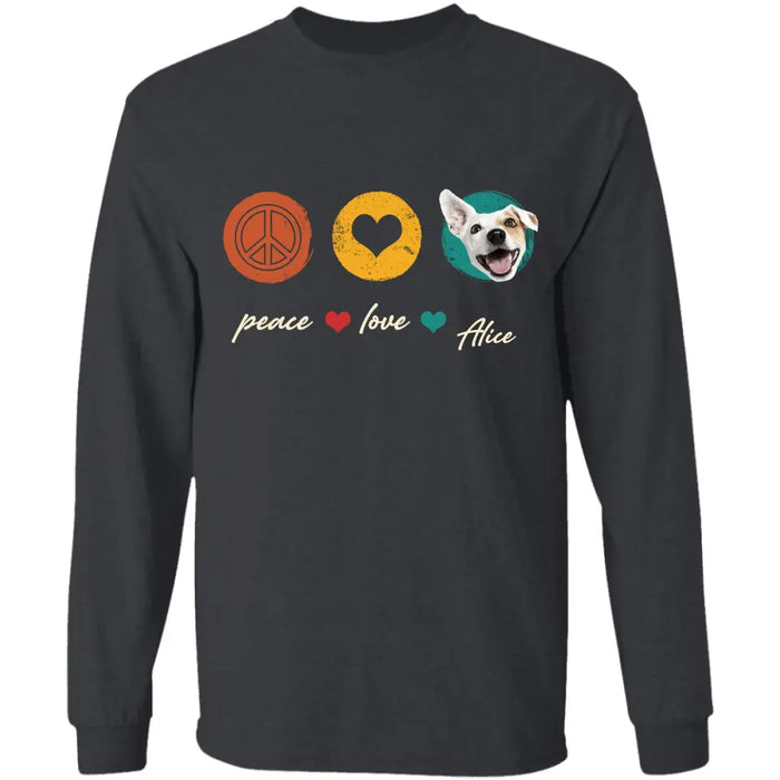 Vintage Peace Love Dog - Personalized T-Shirt TS - PT3479