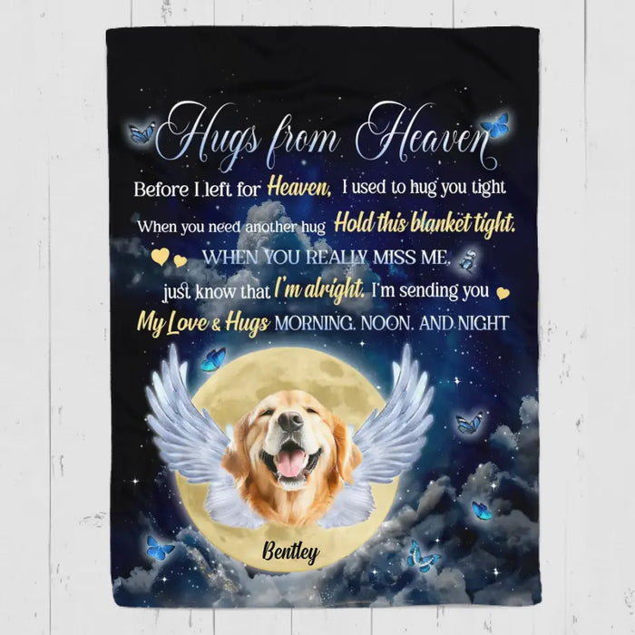 Hugs From Heaven - Personalized Blanket - Gift For Dog Lovers B-TT3407