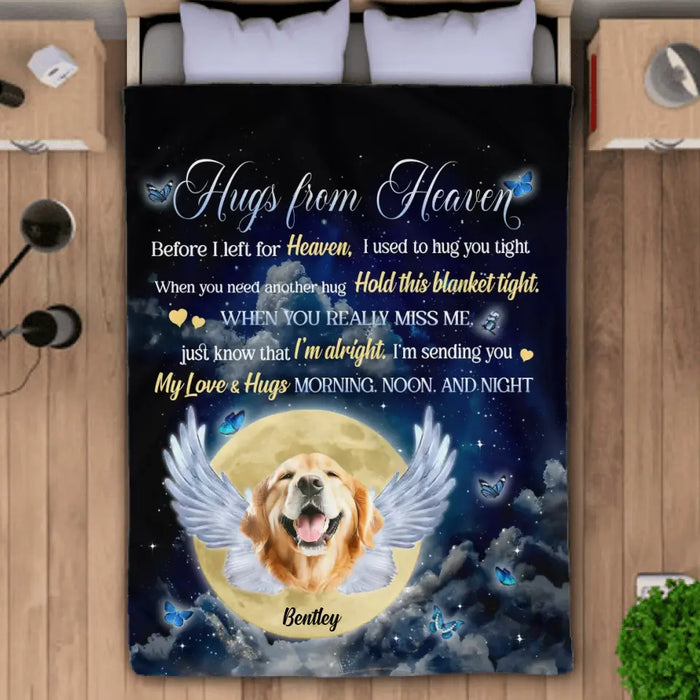 Hugs From Heaven - Personalized Blanket - Gift For Dog Lovers B-TT3407