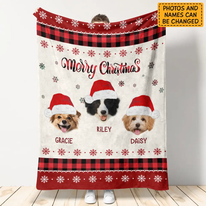 Merry Dogmas and a Woofy New Year! - Personalized Blanket - Dog Lovers B - TT3499