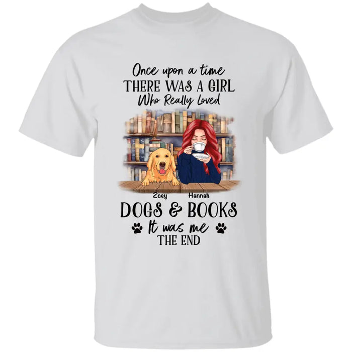 There Was A Woman Who Really Loved Dogs & Books - Personalized T-Shirt - Dog Lovers TS-TT3472