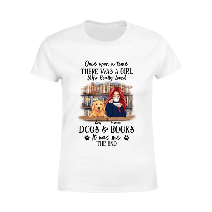 There Was A Woman Who Really Loved Dogs & Books - Personalized T-Shirt - Dog Lovers TS-TT3472