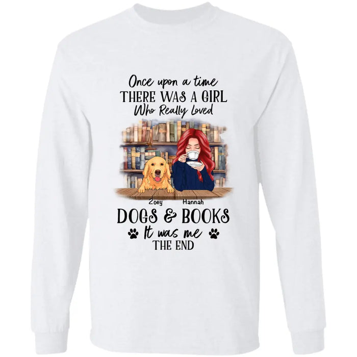 There Was A Woman Who Really Loved Dogs & Books - Personalized T-Shirt - Dog Lovers TS-TT3472