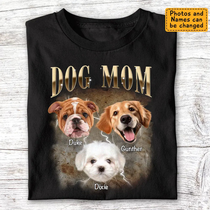 Custom Vintage Dog Mom - Personalized T-Shirt TS-PT3526