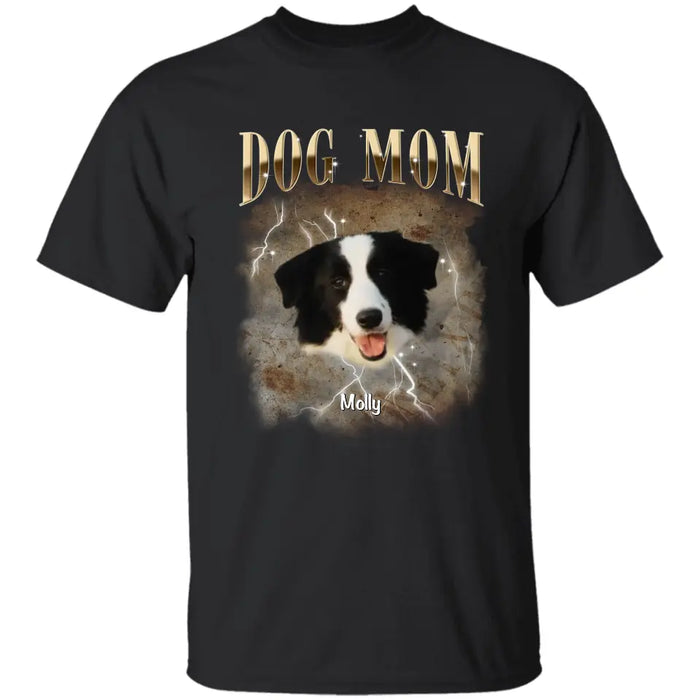 Custom Vintage Dog Mom - Personalized T-Shirt TS-PT3526