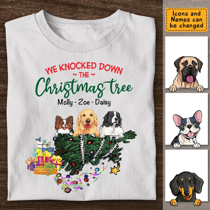 We Knocked Down The Christmas Tree - Personalized T-Shirt - Gift For Dog Lovers TS - TT3240