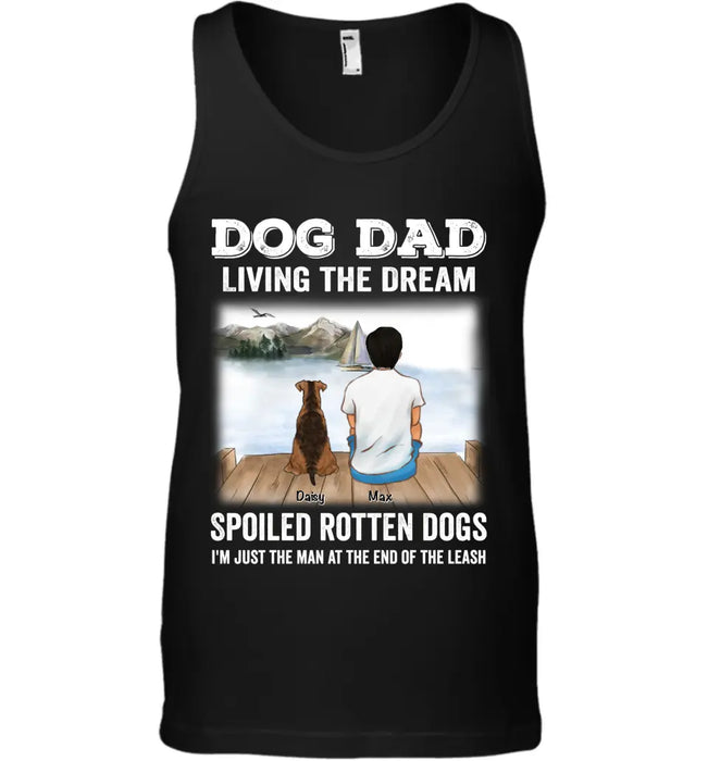 Dog Dad Man at the End of the Leash - Personalized T-Shirt - Dog Lovers TS - TT3528