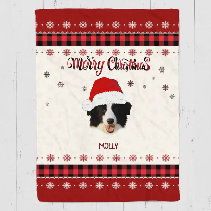 Merry Dogmas and a Woofy New Year! - Personalized Blanket - Dog Lovers B - TT3499