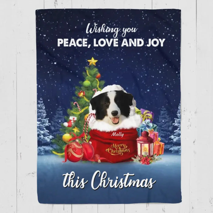 Wishing You  Peace, Love and Joy - Personalized Blanket - Gift For Dog Lovers B - TT3493
