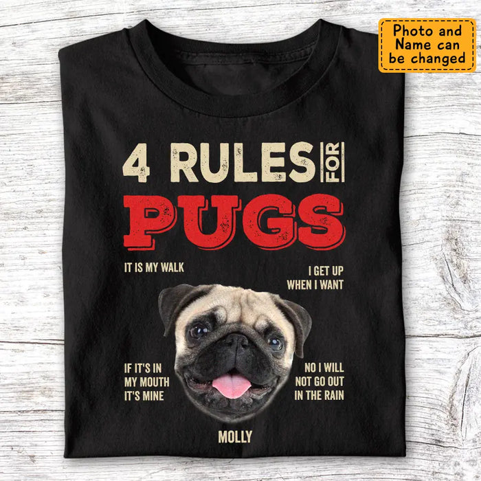 5 Rules for Pugs - Personalized T-Shirt - Dog Lovers TS - TT3517