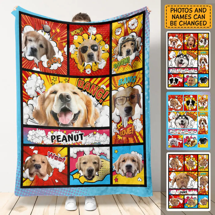 Comic Blanket Dog - Personalized Blanket - Dog Lovers B - TT3564
