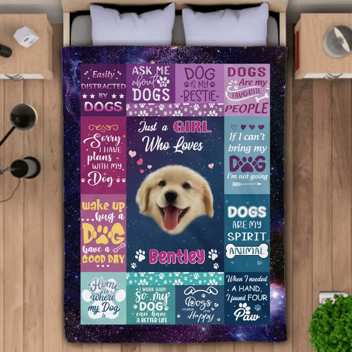 Just A Girl Who Love Dogs - Personalized Blanket - Dog Lovers B - TT3565