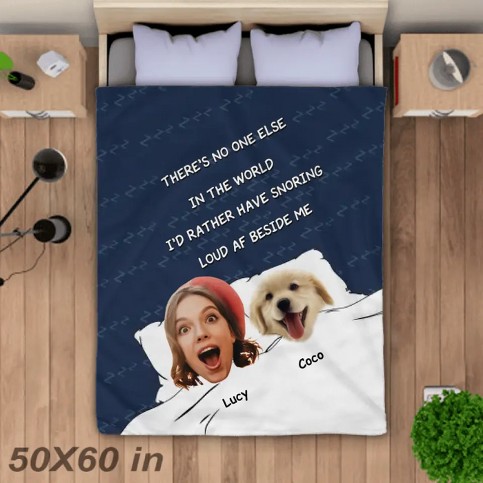 I'd rather have snoring loud af beside me - Personalized Blanket - Dog Lovers B - TT3556