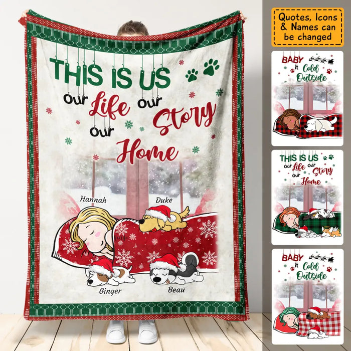 This is us, our Life, our story, our Home - Personalized Blanket - Dog Lovers B - TT3584