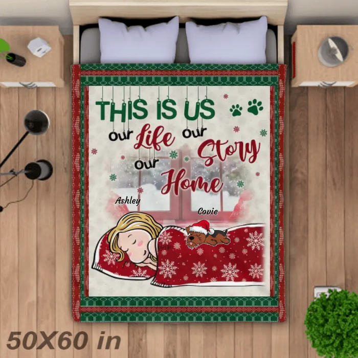This is us, our Life, our story, our Home - Personalized Blanket - Dog Lovers B - TT3584