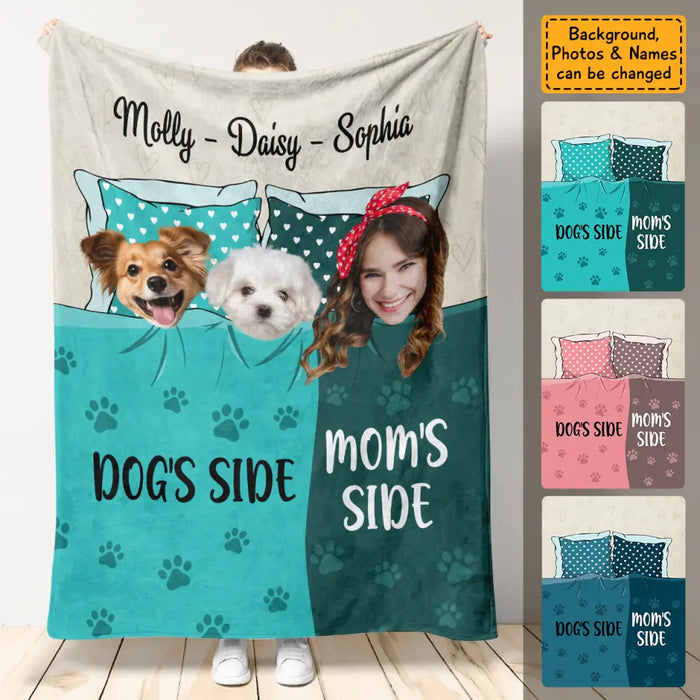 Dog's Side, Mom's Side - Personalized Blanket - Dog Lovers B - TT3550