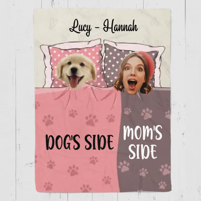 Dog's Side, Mom's Side - Personalized Blanket - Dog Lovers B - TT3550