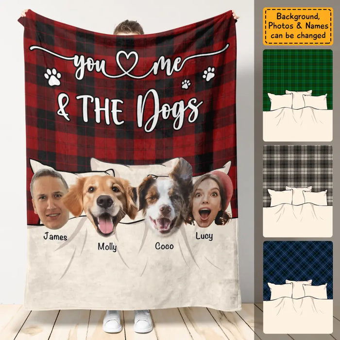 You And Me And The Dogs  Blanket - Personalized Blanket - Dog Lovers B - PT3617