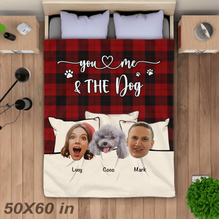 You And Me And The Dogs  Blanket - Personalized Blanket - Dog Lovers B - PT3617