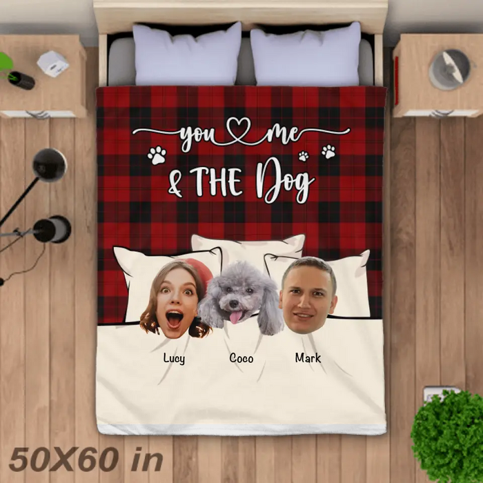 You And Me And The Dogs  Blanket - Personalized Blanket - Dog Lovers B - PT3617