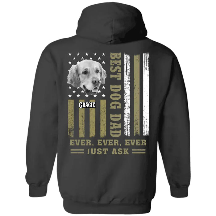 Best Dog Dad Ever - Personalized Back T-Shirt - Dog Lovers TS - TT3629