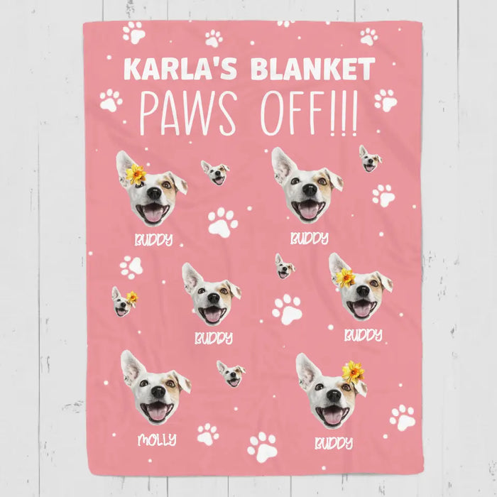 Blanket Paw Off!!! - Personalized Blanket - Dog Lovers B - TT3494