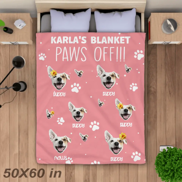Blanket Paw Off!!! - Personalized Blanket - Dog Lovers B - TT3494