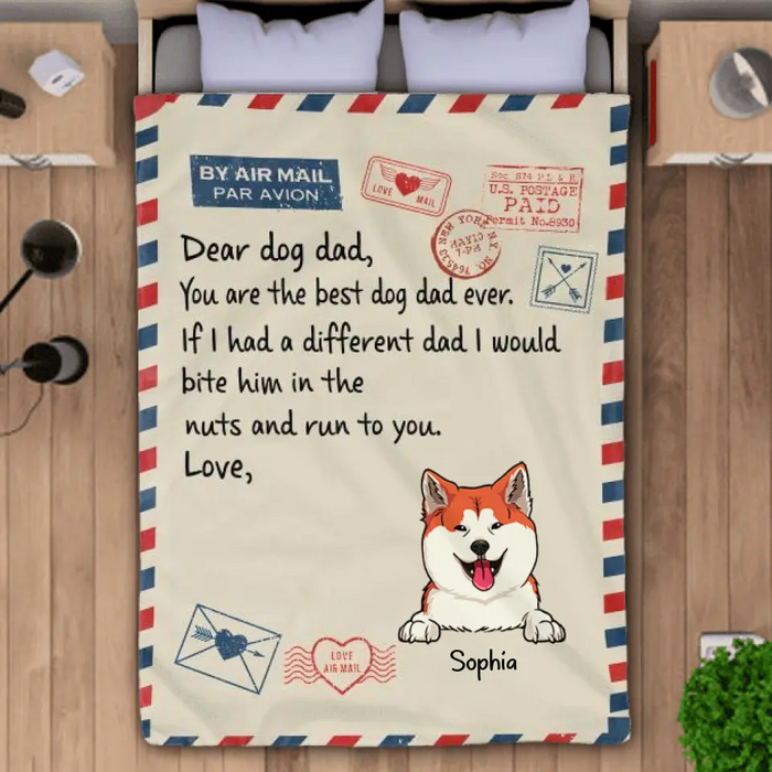 Dear Dog Dad/Mom Personalized Blanket B-NN767
