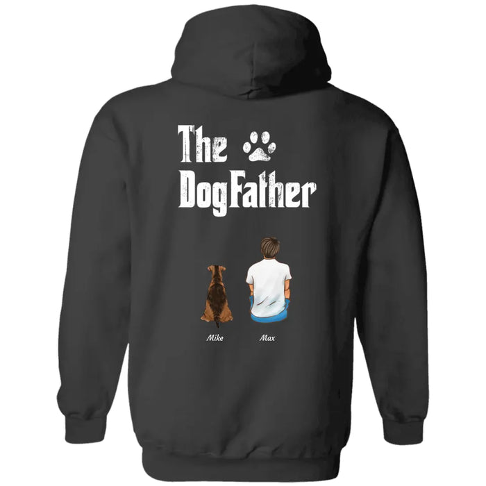 "The Dog Father" man, dog and cat personalized Back T-shirt